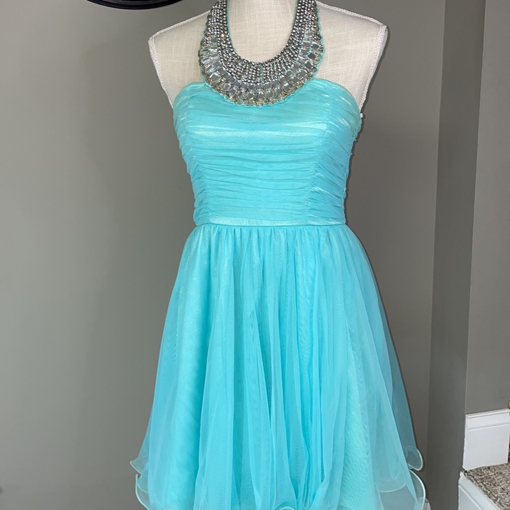 City Triangles Small Aqua Cocktail/ Prom dress